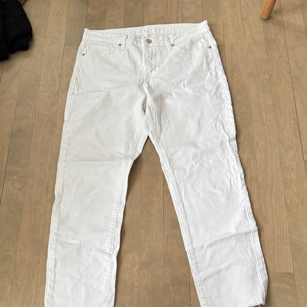 White Straight-Leg Jeans